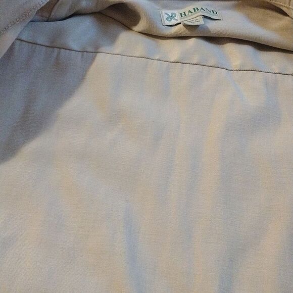 Vintage Haband Men's Size Large Solid Cream Full Zip Jacket with Pockets - Picture 14 of 16